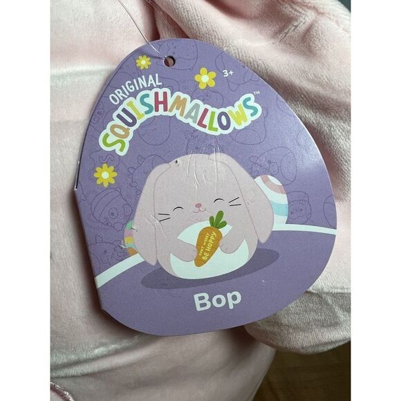 Squishmallow Bop Pink Bunny Rabbit Don't Worry Be Hoppy Easter Carrot - Picture 3 of 7